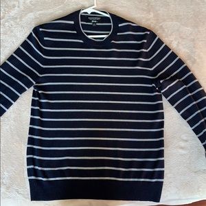 Striped Italian Merino Crew Neck Sweater